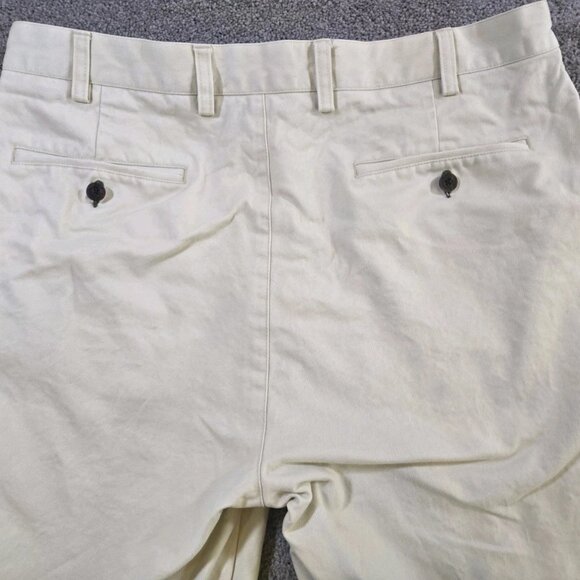 Orvis Pants Mens 36x30 Beige Khaki Straight Leg Pleated Chino Trousers Slacks - Picture 6 of 10